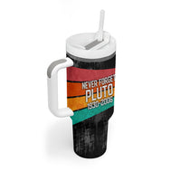 Never Forget Pluto Tumbler With Handle Distressed Retro Space Astronomy Science