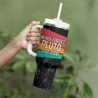 Never Forget Pluto Tumbler With Handle Distressed Retro Space Astronomy Science