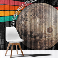Never Forget Pluto Window Curtain Distressed Retro Space Astronomy Science