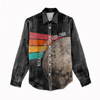 Never Forget Pluto Women Casual Shirt Distressed Retro Space Astronomy Science
