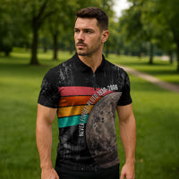 Never Forget Pluto Zipper Polo Shirt Distressed Retro Space Astronomy Science