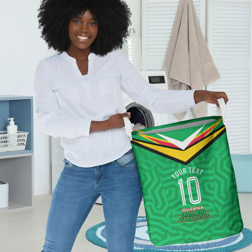 Personalized Guyana Cricket Amazon Warriors Laundry Basket Tribal Warrior Mascot Fan