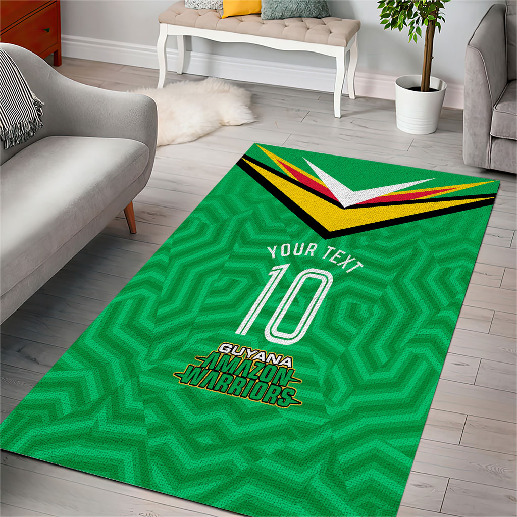 Personalized Guyana Cricket Amazon Warriors Area Rug Tribal Warrior Mascot Fan