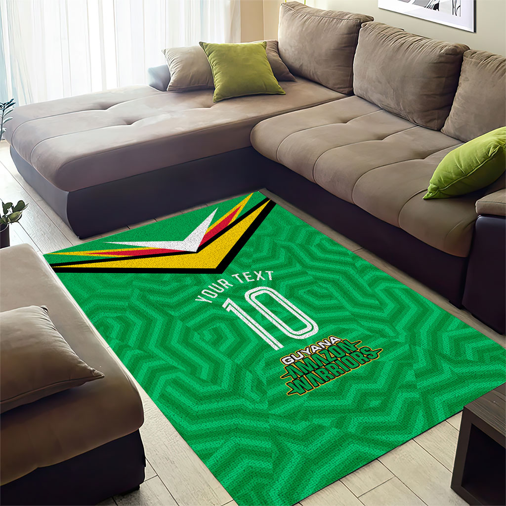 Personalized Guyana Cricket Amazon Warriors Area Rug Tribal Warrior Mascot Fan