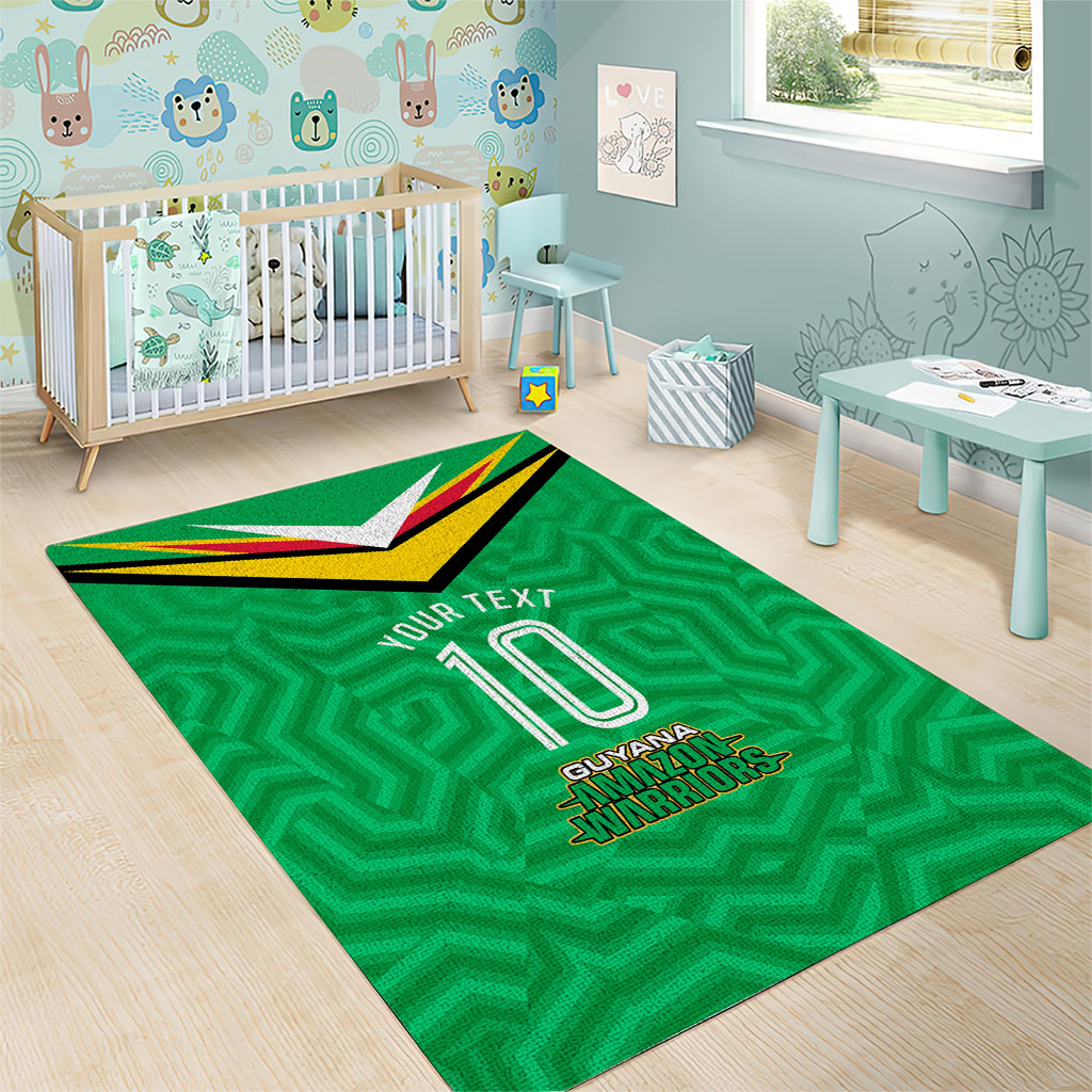 Personalized Guyana Cricket Amazon Warriors Area Rug Tribal Warrior Mascot Fan