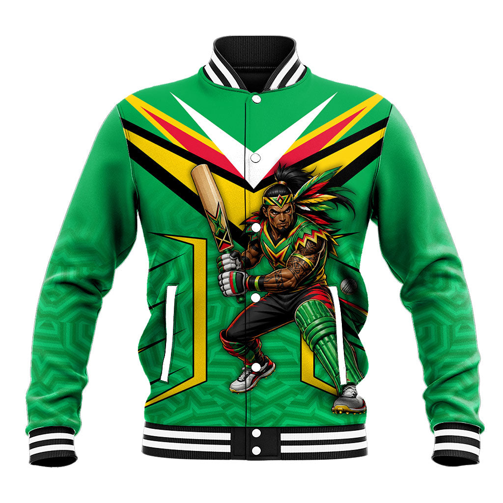 Personalized Guyana Cricket Amazon Warriors Baseball Jacket Tribal Warrior Mascot Fan
