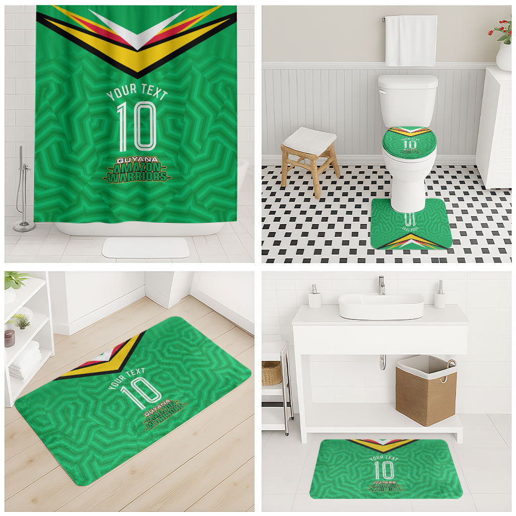 Personalized Guyana Cricket Amazon Warriors Bathroom Set Tribal Warrior Mascot Fan