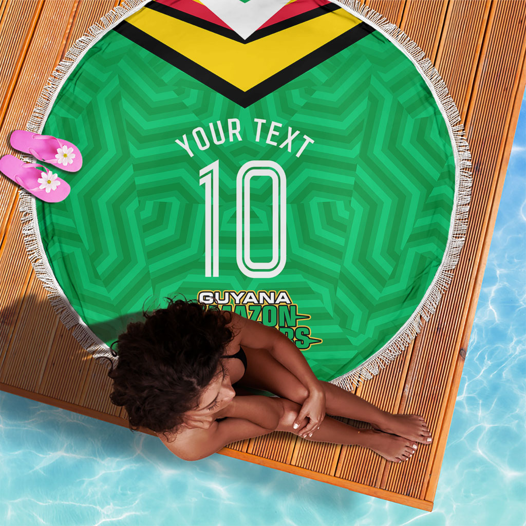 Personalized Guyana Cricket Amazon Warriors Beach Blanket Tribal Warrior Mascot Fan