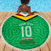 Personalized Guyana Cricket Amazon Warriors Beach Blanket Tribal Warrior Mascot Fan