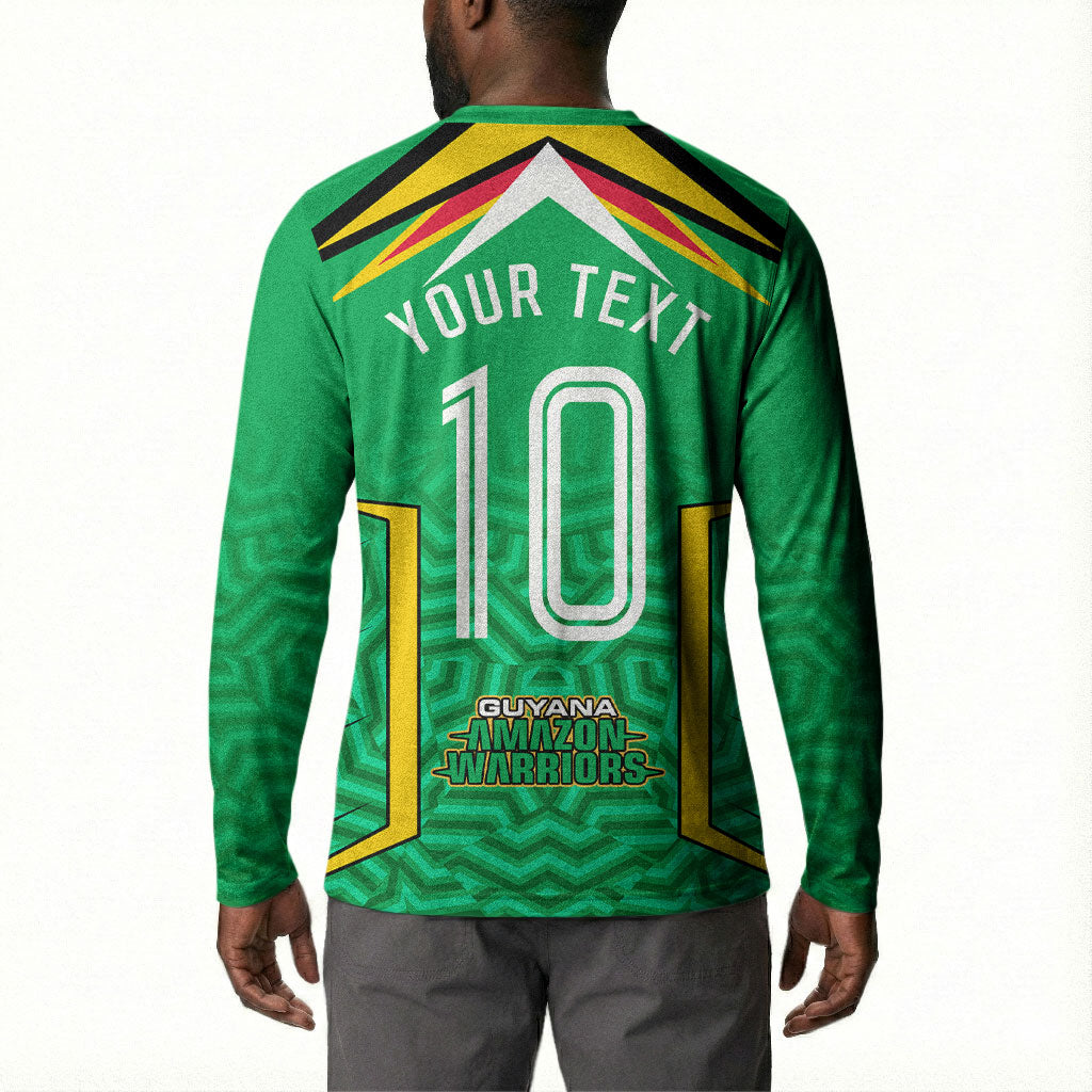 Personalized Guyana Cricket Amazon Warriors Button Sweatshirt Tribal Warrior Mascot Fan