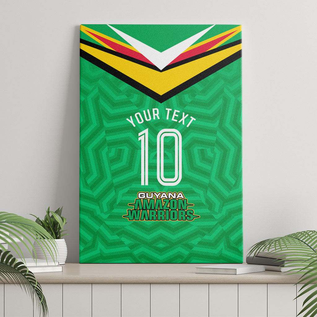 Personalized Guyana Cricket Amazon Warriors Canvas Wall Art Tribal Warrior Mascot Fan
