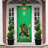 Personalized Guyana Cricket Amazon Warriors Door Cover Tribal Warrior Mascot Fan