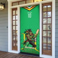 Personalized Guyana Cricket Amazon Warriors Door Cover Tribal Warrior Mascot Fan
