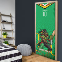 Personalized Guyana Cricket Amazon Warriors Door Cover Tribal Warrior Mascot Fan
