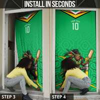 Personalized Guyana Cricket Amazon Warriors Door Cover Tribal Warrior Mascot Fan