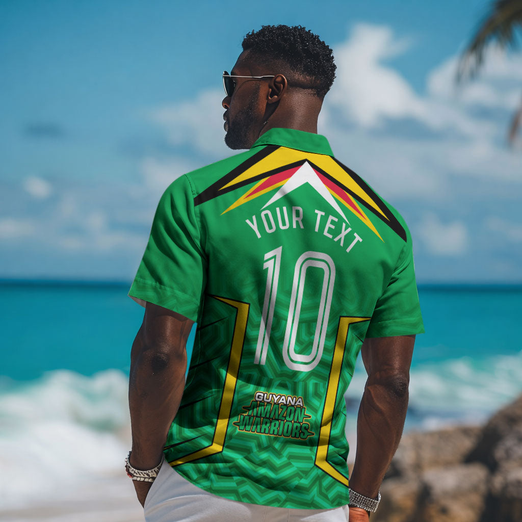 Personalized Guyana Cricket Amazon Warriors Hawaiian Shirt Tribal Warrior Mascot Fan