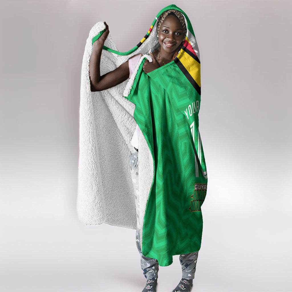 Personalized Guyana Cricket Amazon Warriors Hooded Blanket Tribal Warrior Mascot Fan