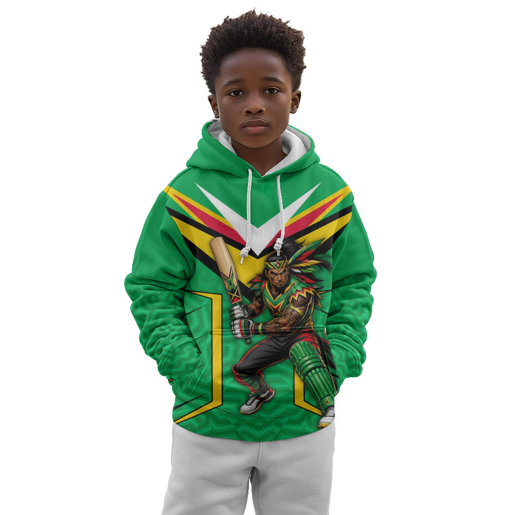 Personalized Guyana Cricket Amazon Warriors Kid Hoodie Tribal Warrior Mascot Fan