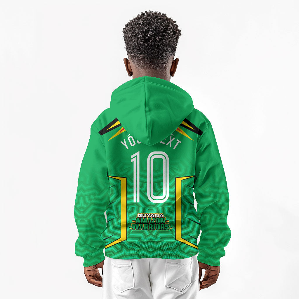 Personalized Guyana Cricket Amazon Warriors Kid Hoodie Tribal Warrior Mascot Fan