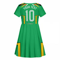 Personalized Guyana Cricket Amazon Warriors Kid Short Sleeve Dress Tribal Warrior Mascot Fan