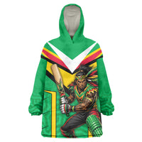 Personalized Guyana Cricket Amazon Warriors Kid Wearable Blanket Hoodie Tribal Warrior Mascot Fan