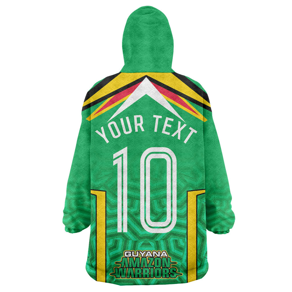 Personalized Guyana Cricket Amazon Warriors Kid Wearable Blanket Hoodie Tribal Warrior Mascot Fan