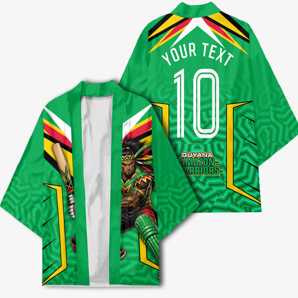 Personalized Guyana Cricket Amazon Warriors Kimono Tribal Warrior Mascot Fan
