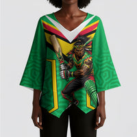 Personalized Guyana Cricket Amazon Warriors Kimono Sleeve Blouse Tribal Warrior Mascot Fan