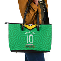 Personalized Guyana Cricket Amazon Warriors Leather Tote Bag Tribal Warrior Mascot Fan