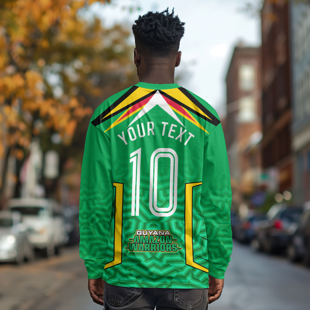 Personalized Guyana Cricket Amazon Warriors Long Sleeve Shirt Tribal Warrior Mascot Fan