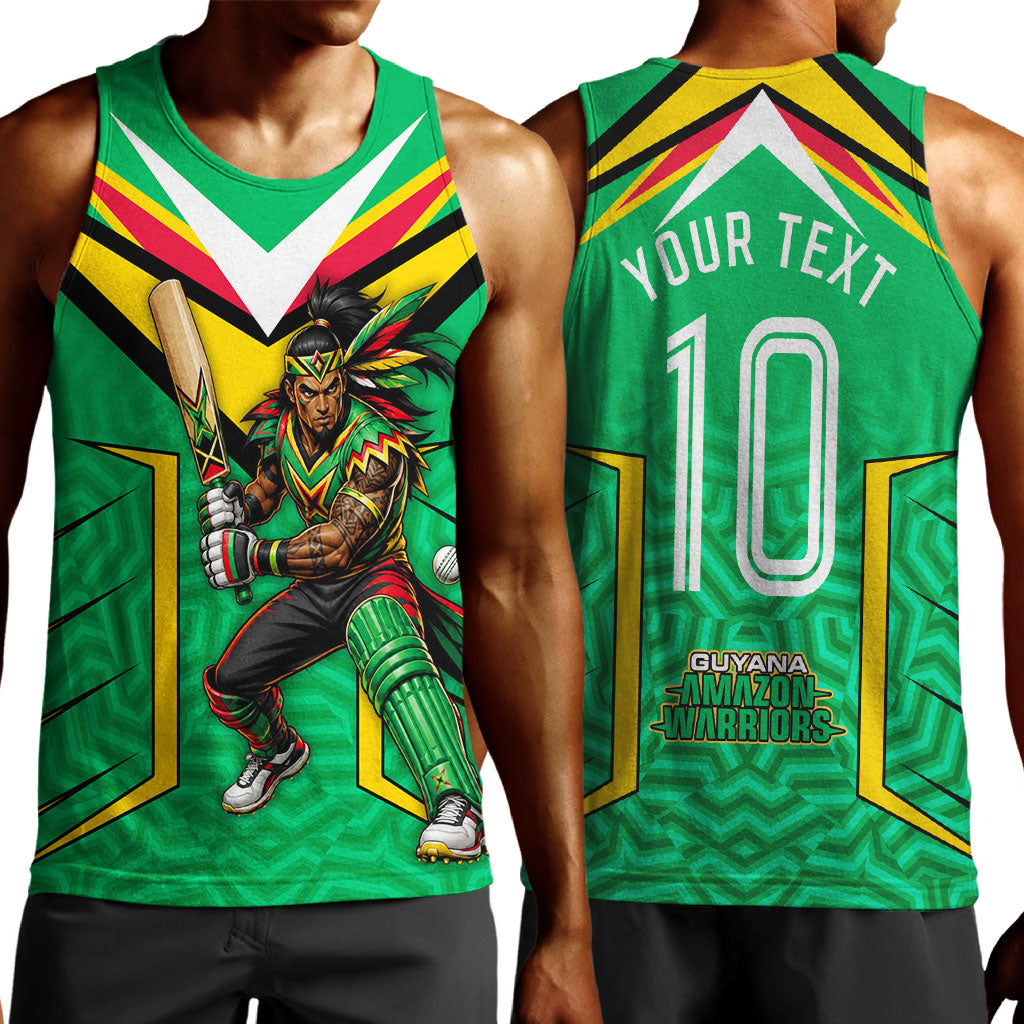 Personalized Guyana Cricket Amazon Warriors Men Tank Top Tribal Warrior Mascot Fan
