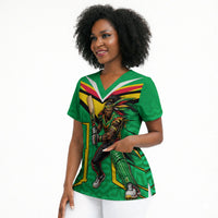 Personalized Guyana Cricket Amazon Warriors Scrub Top Tribal Warrior Mascot Fan