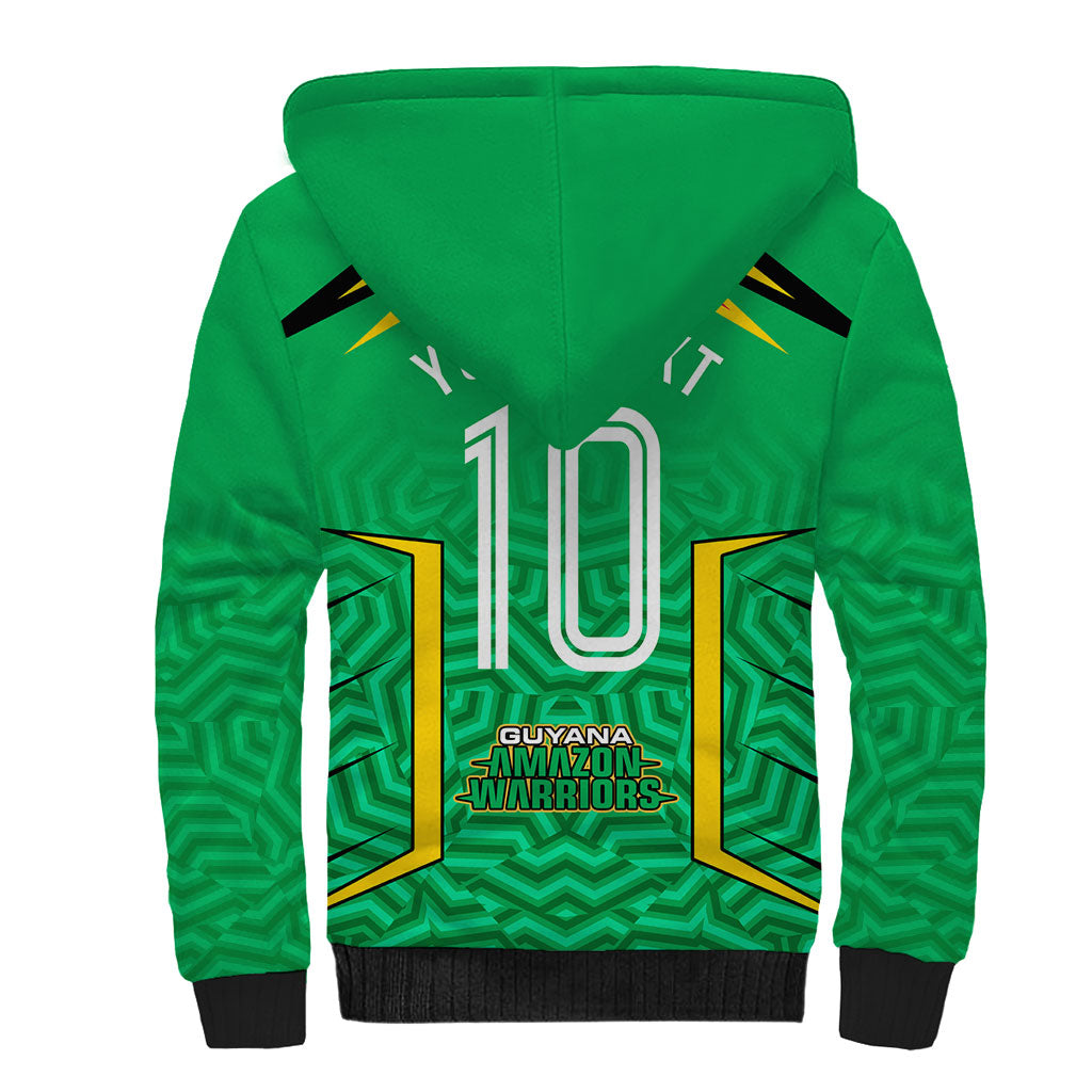 Personalized Guyana Cricket Amazon Warriors Sherpa Hoodie Tribal Warrior Mascot Fan