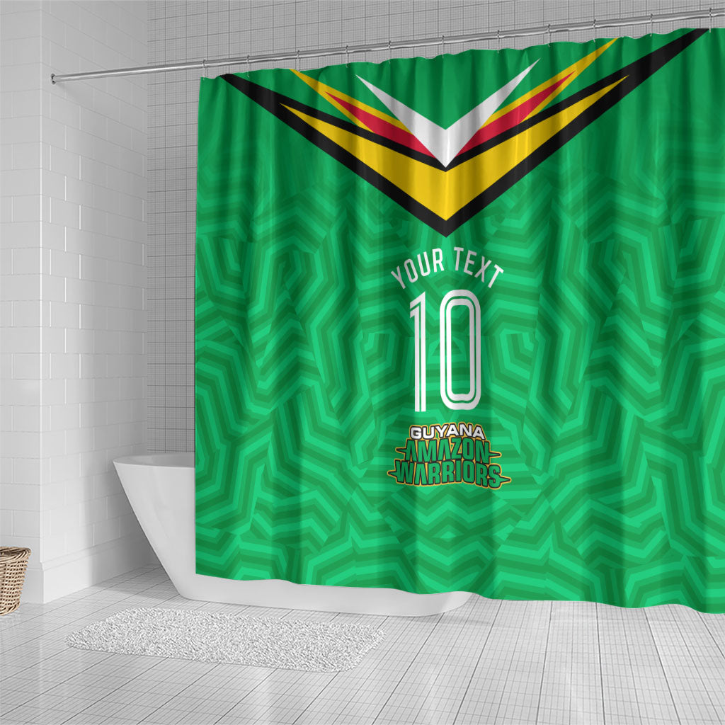 Personalized Guyana Cricket Amazon Warriors Shower Curtain Tribal Warrior Mascot Fan