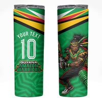 Personalized Guyana Cricket Amazon Warriors Skinny Tumbler Tribal Warrior Mascot Fan