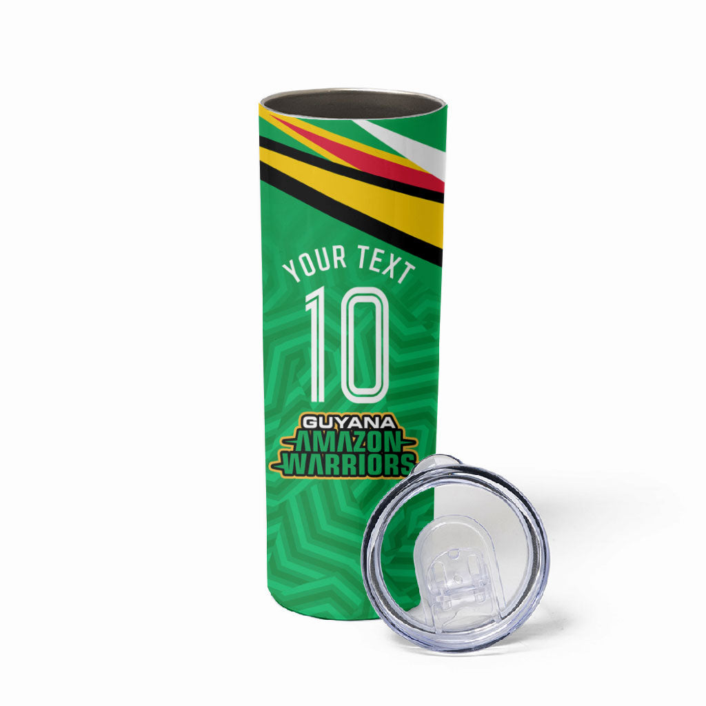 Personalized Guyana Cricket Amazon Warriors Skinny Tumbler Tribal Warrior Mascot Fan
