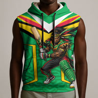 Personalized Guyana Cricket Amazon Warriors Sleeveless Hoodie Tribal Warrior Mascot Fan