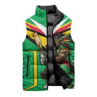 Personalized Guyana Cricket Amazon Warriors Sleeveless Puffer Jacket Tribal Warrior Mascot Fan