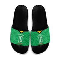 Personalized Guyana Cricket Amazon Warriors Slide Sandals Tribal Warrior Mascot Fan