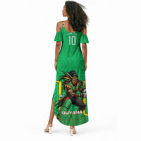 Personalized Guyana Cricket Amazon Warriors Summer Maxi Dress Tribal Warrior Mascot Fan
