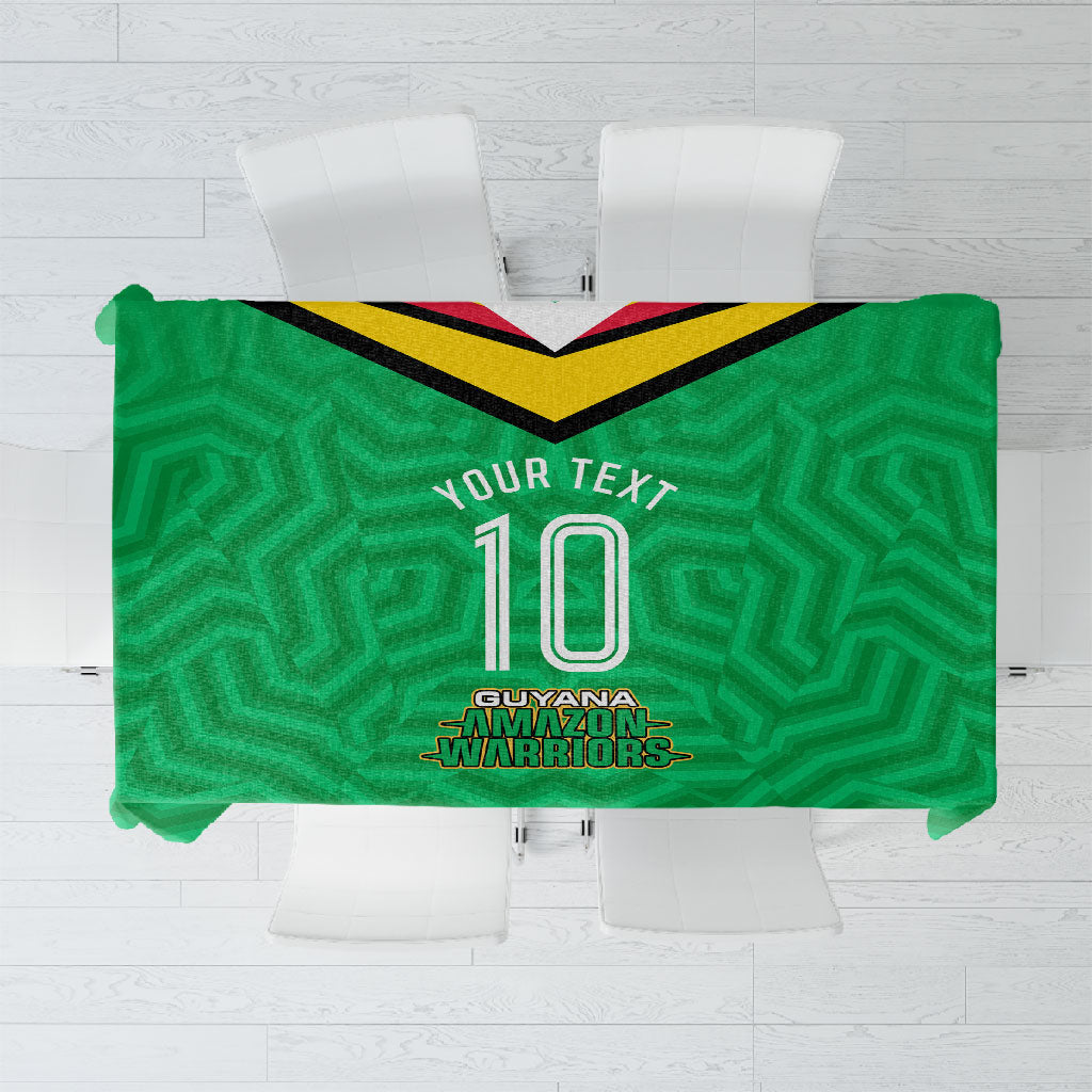 Personalized Guyana Cricket Amazon Warriors Tablecloth Tribal Warrior Mascot Fan
