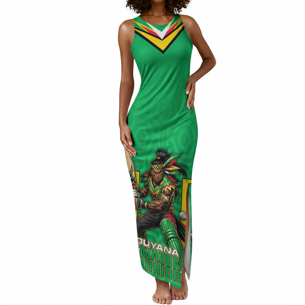 Personalized Guyana Cricket Amazon Warriors Tank Maxi Dress Tribal Warrior Mascot Fan
