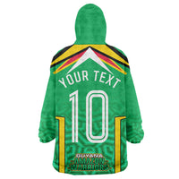 Personalized Guyana Cricket Amazon Warriors Wearable Blanket Hoodie Tribal Warrior Mascot Fan
