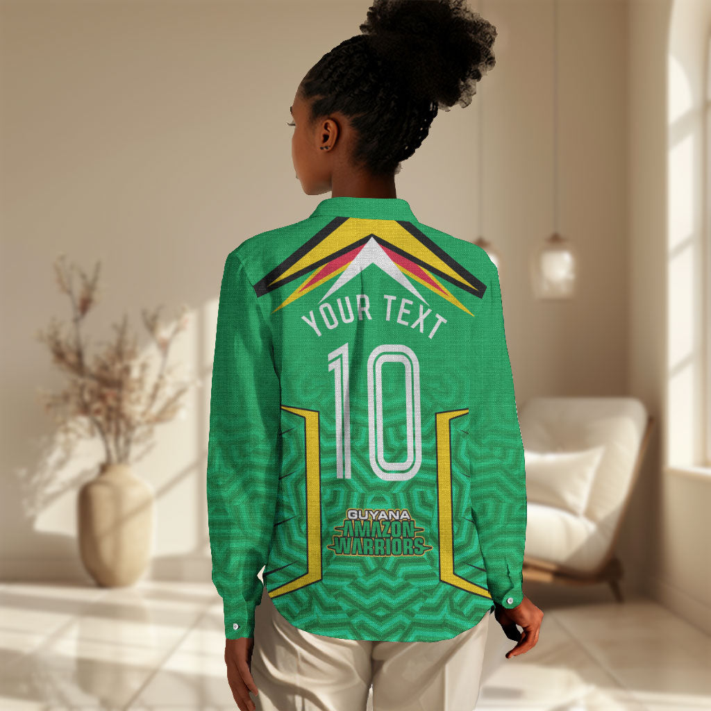 Personalized Guyana Cricket Amazon Warriors Women Casual Shirt Tribal Warrior Mascot Fan