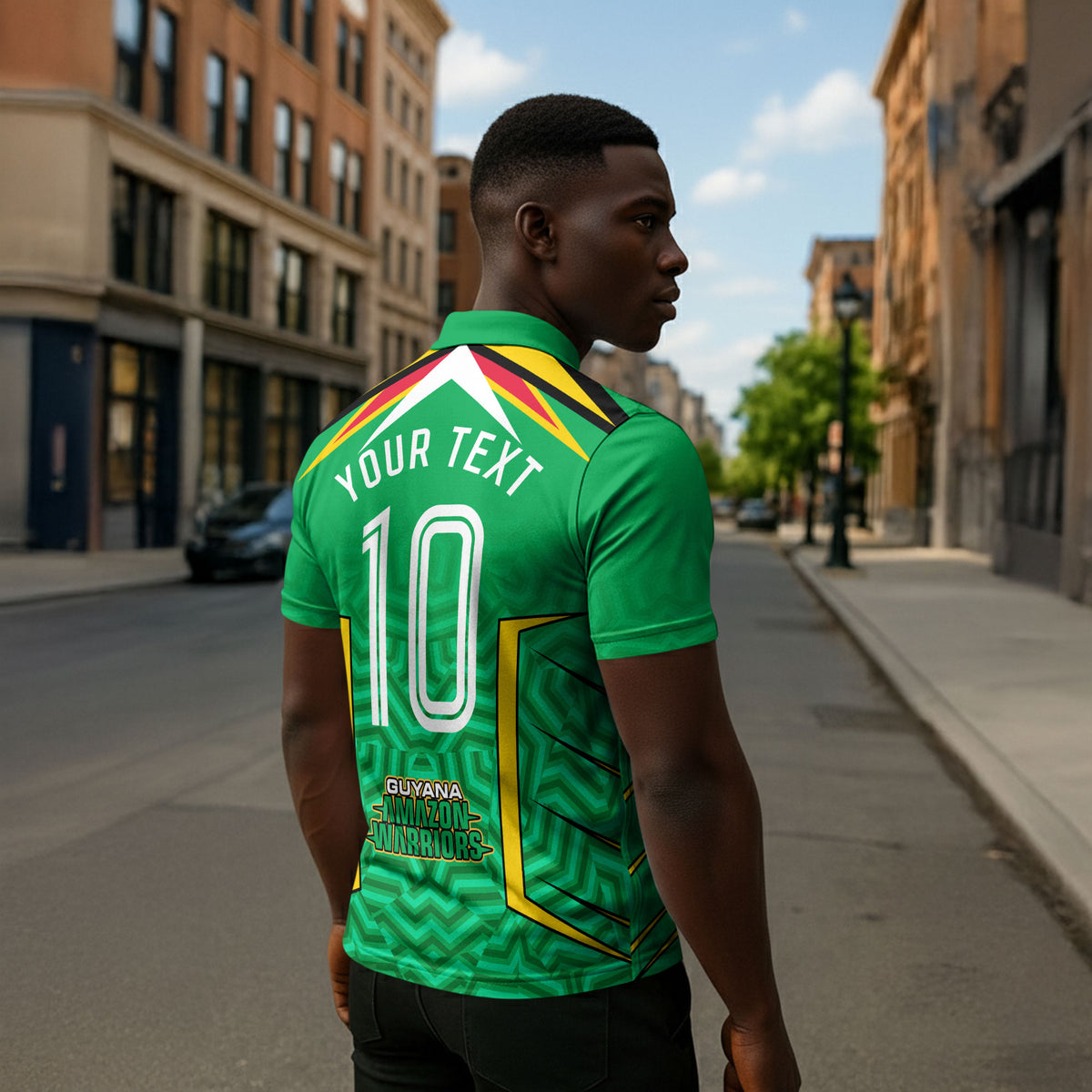Personalized Guyana Cricket Amazon Warriors Zipper Polo Shirt Tribal Warrior Mascot Fan