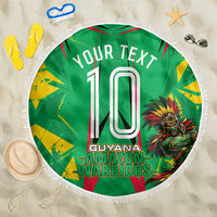 Personalized Guyana Cricket Beach Blanket Amazon Warriors Tribal Mascot Sports