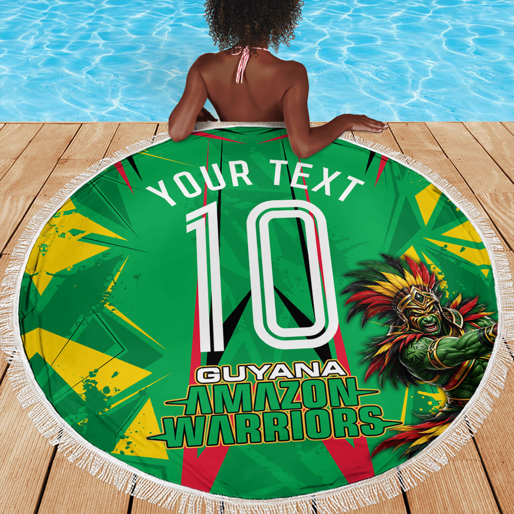 Personalized Guyana Cricket Beach Blanket Amazon Warriors Tribal Mascot Sports