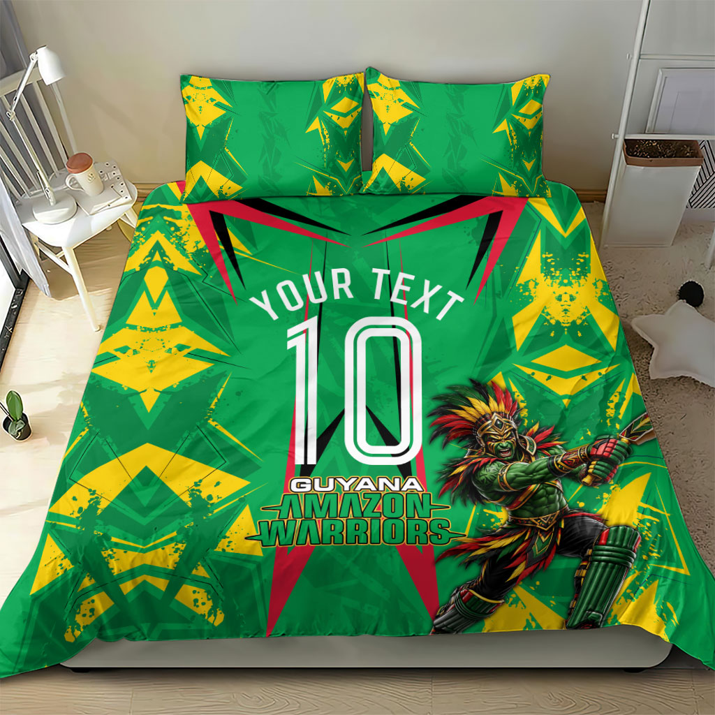 Personalized Guyana Cricket Bedding Set Amazon Warriors Tribal Mascot Sports