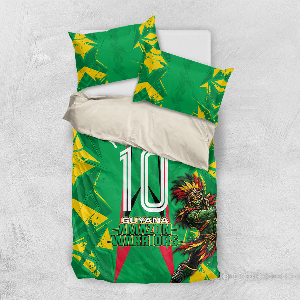 Personalized Guyana Cricket Bedding Set Amazon Warriors Tribal Mascot Sports