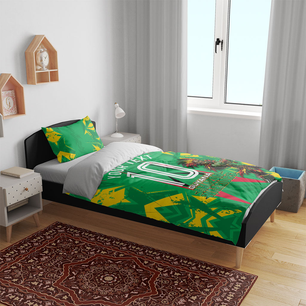 Personalized Guyana Cricket Bedding Set Amazon Warriors Tribal Mascot Sports